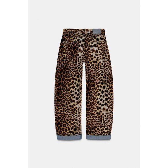 ZARA FLOCKED ANIMAL PRINT TROUSERS ZW COLLECTION LIMITED EDITION - Picture 4 of 5